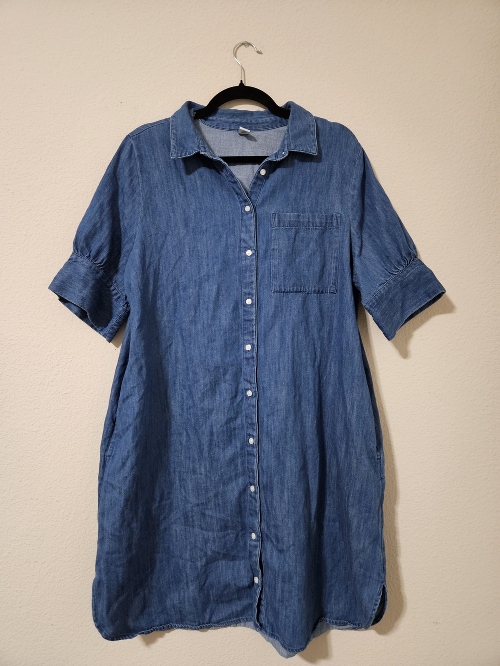 Old Navy 100% Cotton Denim Shirt Dress – Size L 🤎